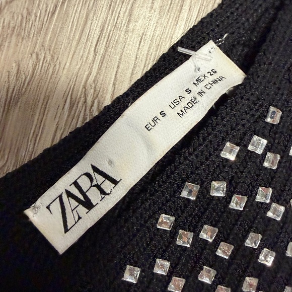 Zara Black Tank Top with Silver sparkles - Picture 3 of 5